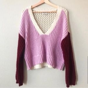NEW WILDFOX Beverly Colorblock Knit Sweater Size xsmall
